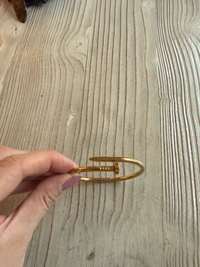 Gold Safety Pin Style Bracelet